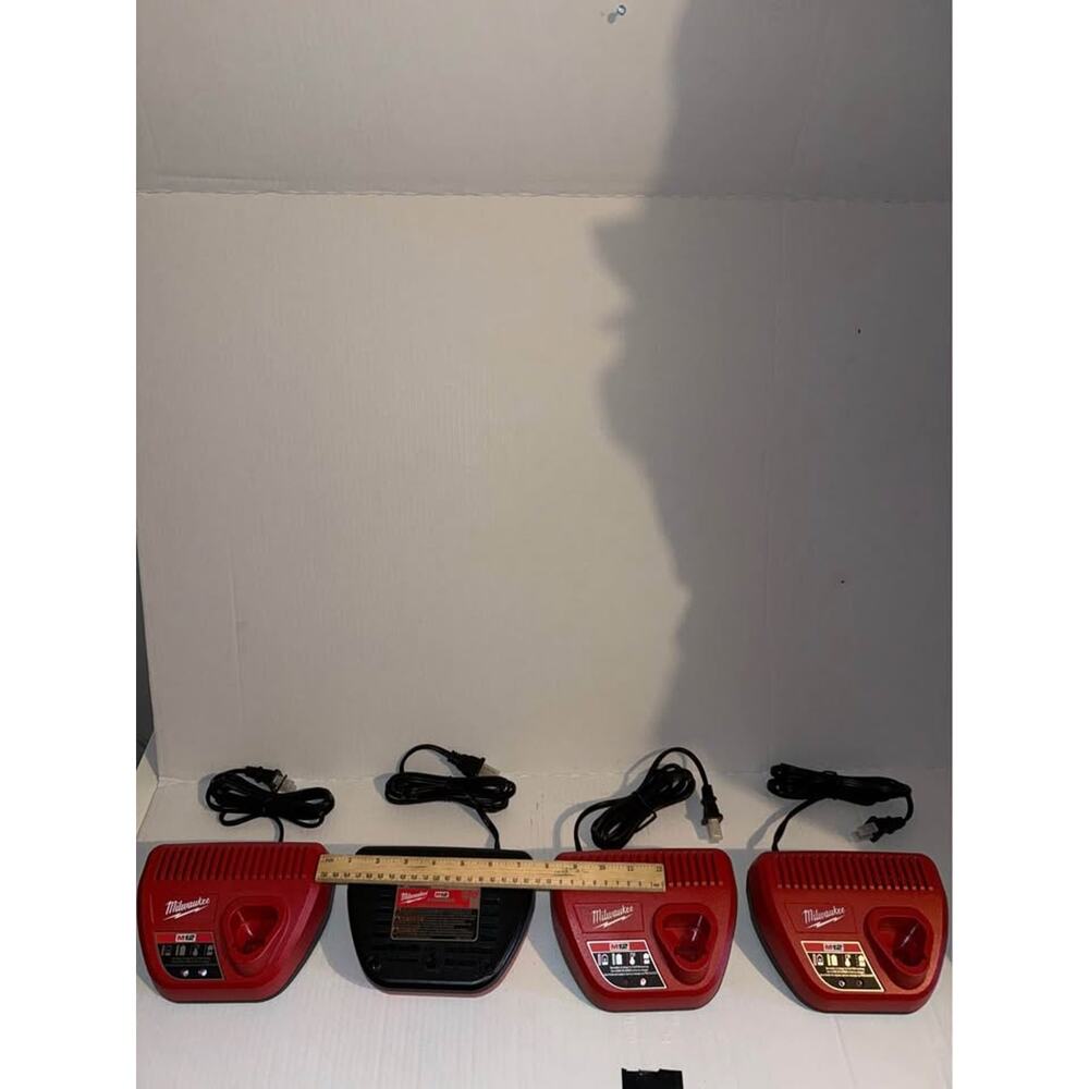 4 Milwaukee M12 battery chargers